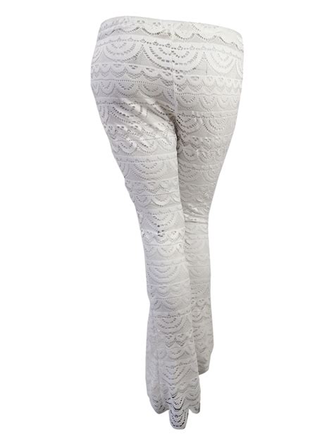 Miken White Crochet Wide Leg Swimsuit Cover Up Pants M Medium For Sale