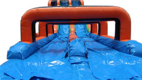 25 h green and orange mega water slide and slip n slide gorilla bounce