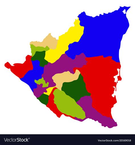 Political Map Of Nicaragua Royalty Free Vector Image