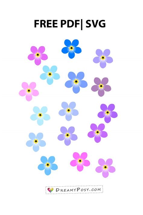 3 small paper flowers template patterns svg pdf png dxf. Flower templates, free PDF, SVG, PNG files, super easy tutorial