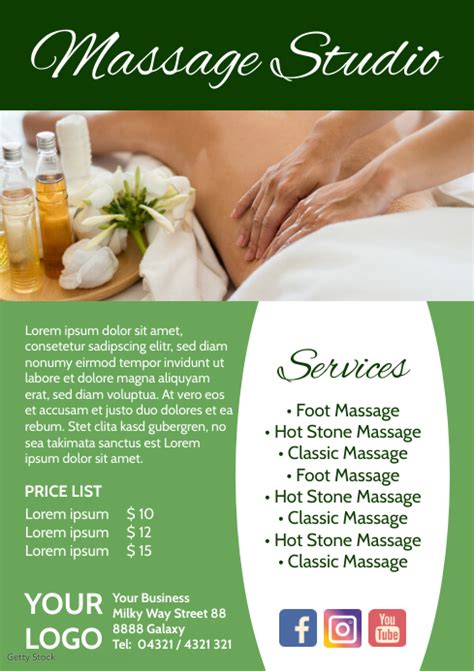 Massage Studio Beauty And Health Studio Flyer Template Postermywall
