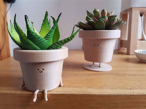 These punchy pink pots will look so good with a clashing green plant. The Cute 3D Printed Plant Pot Character with Two Optional ...