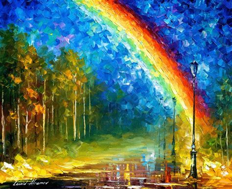 Rainbow Palette Knife Oil Painting On Canvas By Leonid Afremov