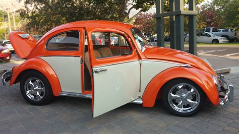 Orange And Cream Vw Beetle Wasatch Classic Vw Show In Provo At The