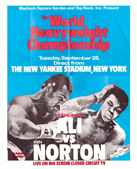 Muhammad Ali Vs Norton Poster African Ring