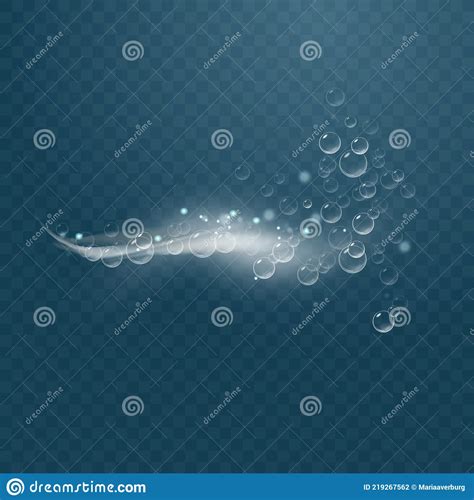 Realistic Sparkling Air Bubbles In Water Bubbles Fizzing Under Water