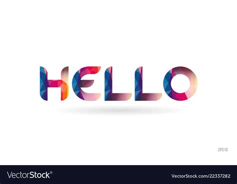 Hello Colored Rainbow Word Text Suitable For Logo Vector Image