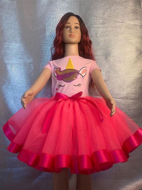 Neon Pink Tutu With Satin Ribbon Finish At Bottom Hot Pink Birthday Tutuhandcrafted