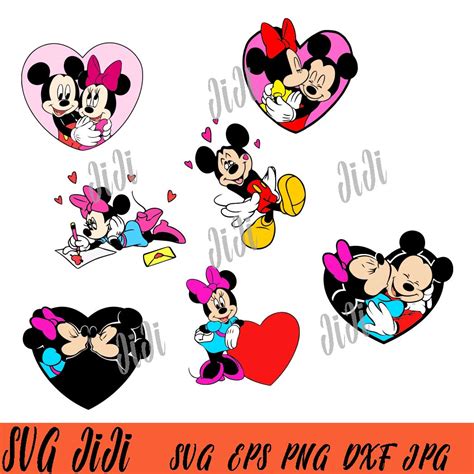 Bundle Valentine Disney Svg Love Mickey Minnie Bundle Svg P Inspire