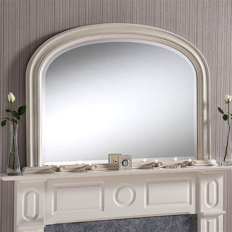 Antique French Style Ivory Overmantle Wall Mirror Overmantle Mirror