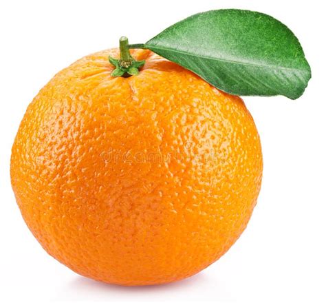 Orange Avec Des Feuilles Disolement Sur Un Fond Blanc Image Stock