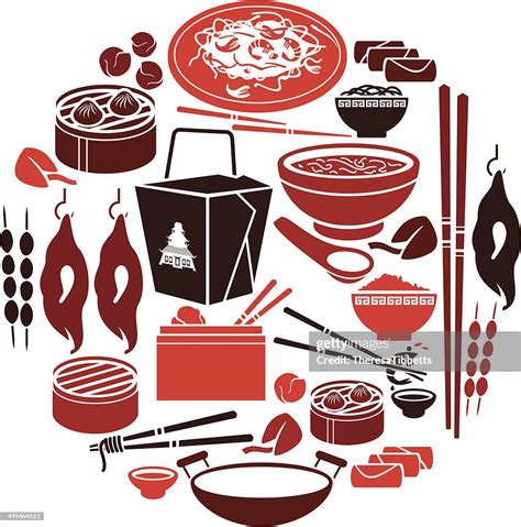 Chinesisches Essensymbol Set Stock Illustration Getty Images