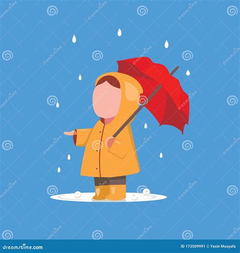 A Girl In Yellow Raincoat Woman Wears A Raincoat Holding An Umbrella