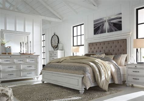 However, manufacturer's warranties do apply. Kanwyn Whitewash Upholstered King Panel Storage Bedroom ...