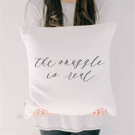 Throw Pillow The Snuggle Is Real Calligraphy Choose Your Etsy