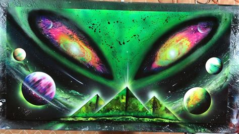 Aliens Planet Spray Paint Art Tutorial Youtube