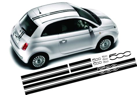 Zen Graphics Fiat 500 Over The Top Stripes Stickers