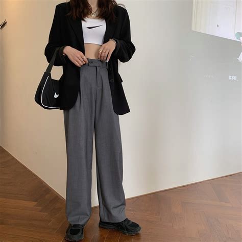 Korean New Women S Loose Straight Wide Leg Casual Pants 3 Colors Shopee Philippines
