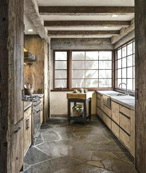 Stone Flooring Ideas Rustic Kitchen Where Even Flooring Looks Rustic