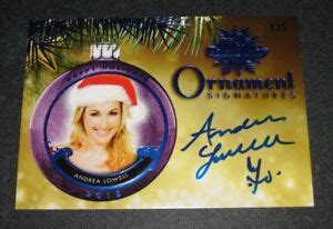 2015 Benchwarmer ANDREA LOWELL Holiday 5 ORNAMENT Blue Autograph 5