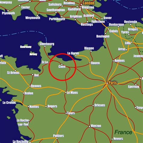 Caen Rail Maps And Stations From European Rail Guide