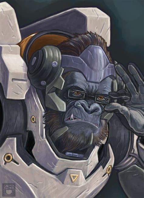 Pin By Michael Omni On Great Apes In Art Overwatch Fan Art Overwatch Overwatch Winston