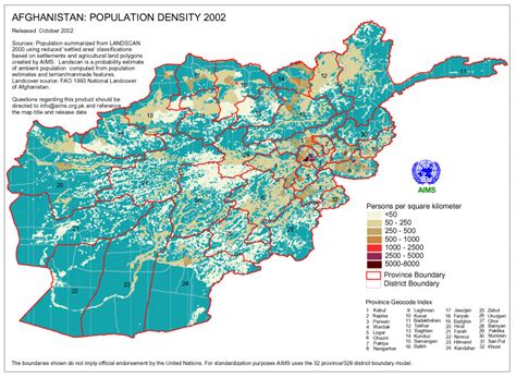 In depth view into afghanistan population density including historical data from 1961, charts and stats. Afghanistan: Population Density 2002 - Afghanistan | ReliefWeb