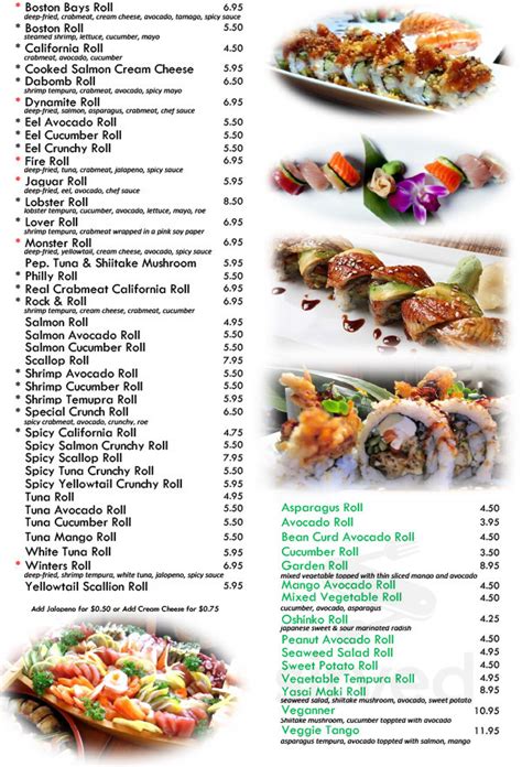 Sushi Q25 Menu In Pikesville Maryland Usa