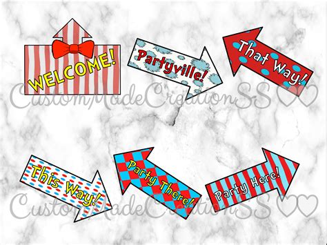 Whimsical Direction Arrows Party Signs This Way That Way Etsy