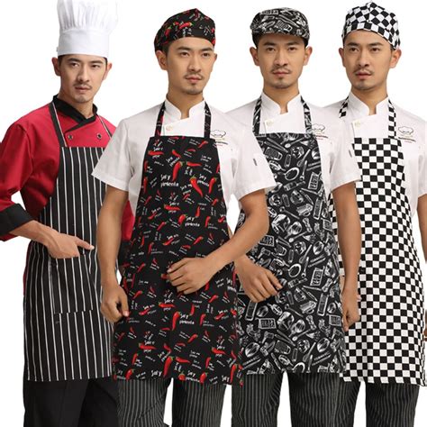 Chef Uniform Apron Kitchen Clothes For Waitress Cook Wear Hanging Neck