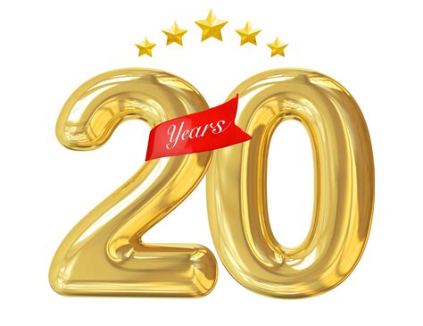 20 Years Anniversary Golden 11298030 Png