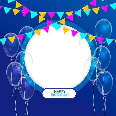Birthday Congratulations Photo Frame Design With Balloons 20574177 Png