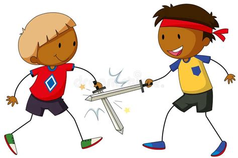 Fighting Kids Sword Stock Illustrations 55 Fighting Kids Sword Stock