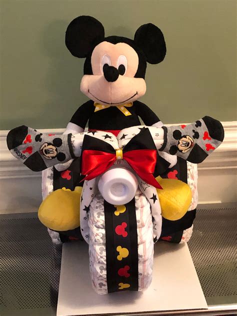 Mickey Mouse Three Wheeler Diaper Cake Etsy