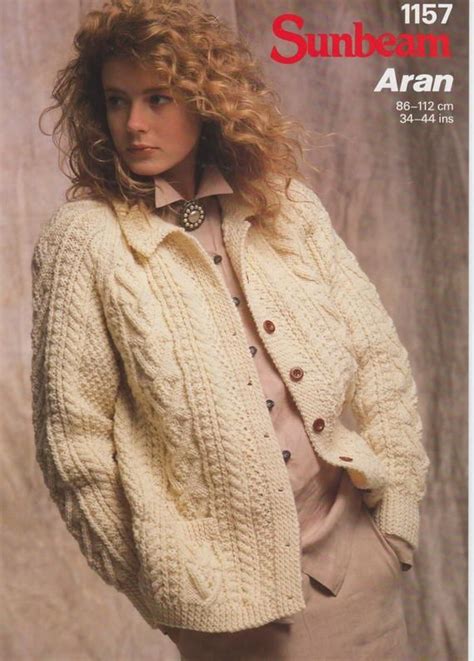 Knitting patterns for afghans, blankets and throws with designs made from cables or aran patterns. PDF Ladies Aran Cardigan Jacket vintage knitting pattern ...
