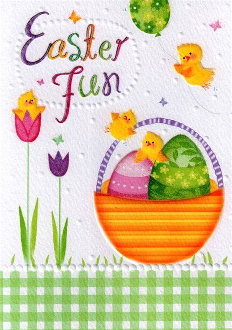Easter Fun Glitter Finished Easter Greeting Card Cards