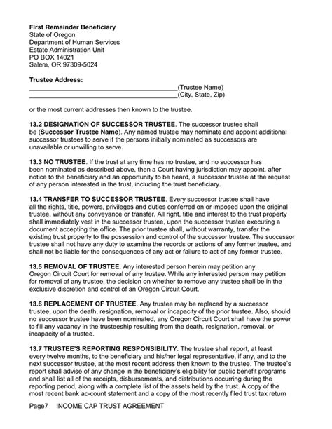 Irrevocable Living Trust Agreement In Word And Pdf Formats Page 7 Of 9