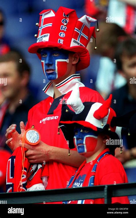 Norway Fans Show Their Support For Their Team Hi Res Stock Photography