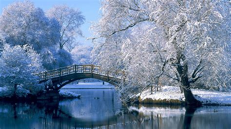 Download all background images for free. Landscapes Nature Winter Snow Bridges Desktop Hd Wallpaper ...