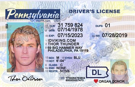 Pennsylvania Pa Drivers License Psd Template Download Idviking