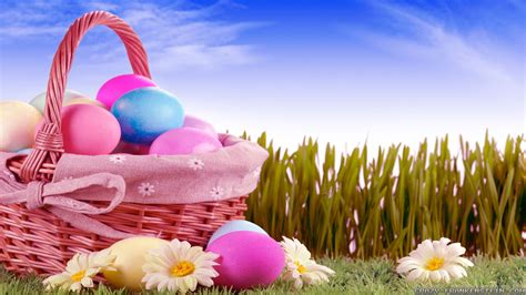 Basket Full With Easter Eggs Hd Wallpaper