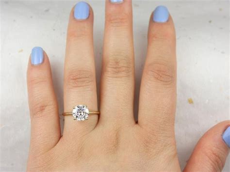 1 Ct Round Cut Moissanite Diamond Ring Solitaire Ring Etsy