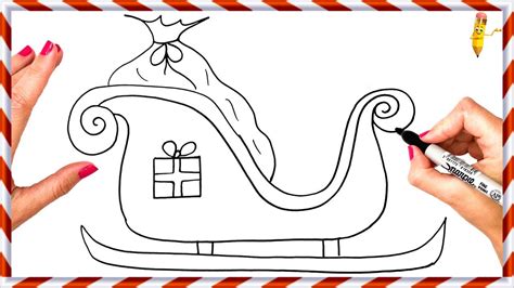 How To Draw Santa S Sleigh Step By Step Santa Claus S Sleigh Drawing Easy