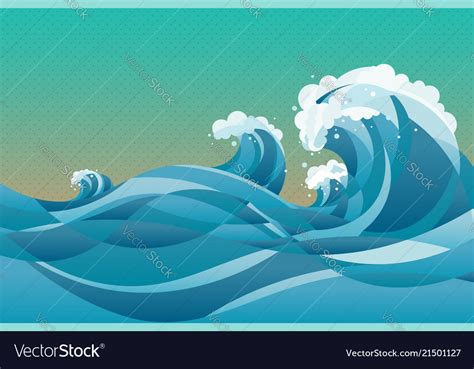 High Tide Water Waves Background Royalty Free Vector Image