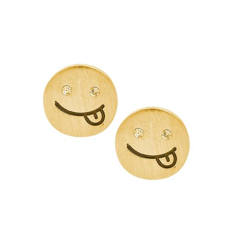 Matte Finish Emoji Savouring Delicious Face Earrings 