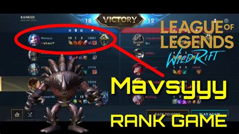 Fortunately, i was on the winning team. LEAGUE OF LEGENDS: WILD RIFT | ALPHA TEST | RANK GAME WITH ...