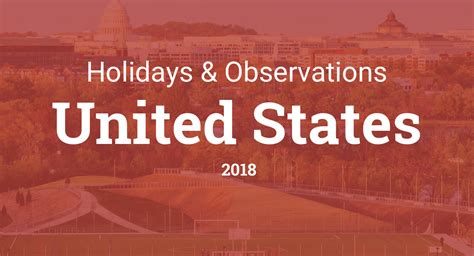 Holidays And Observances In United States In 2018