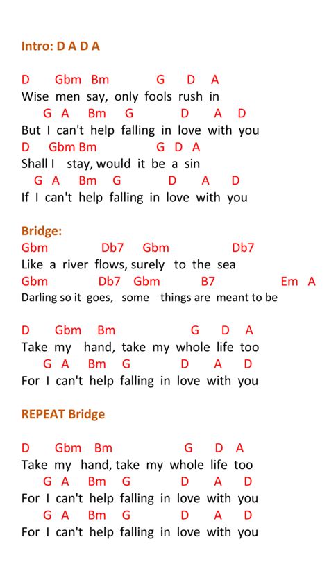 Free, curated and guaranteed quality with ukulele chord charts, transposer and auto scroller. Can't Help Falling In Love Ukulele Chords by Elvis Presley ...