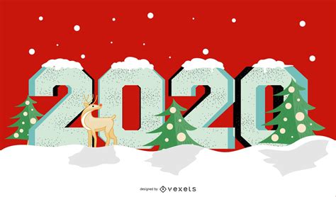 Year 2020 Christmas Banner Design Vector Download