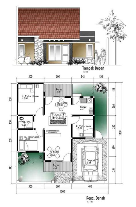 See desain rumah gallery of desain rumah 6x10 here. Contoh DENAH RUMAH HOOK atau Rumah Sudut ...